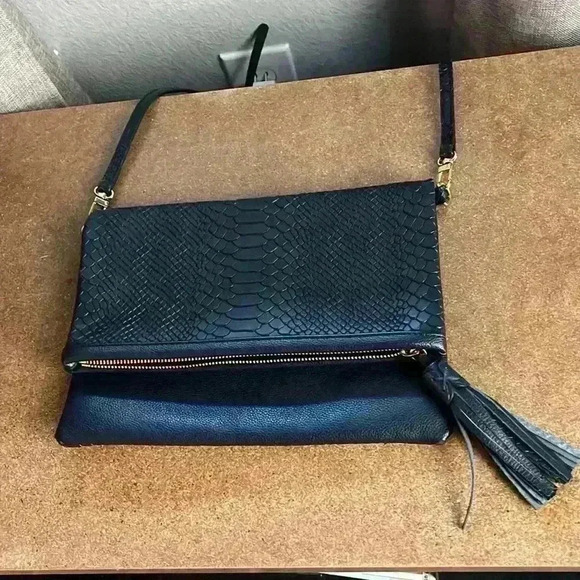 Gigi New York Fold Over Clutch Navy Blue GiGi New York - Picture 6 of 6